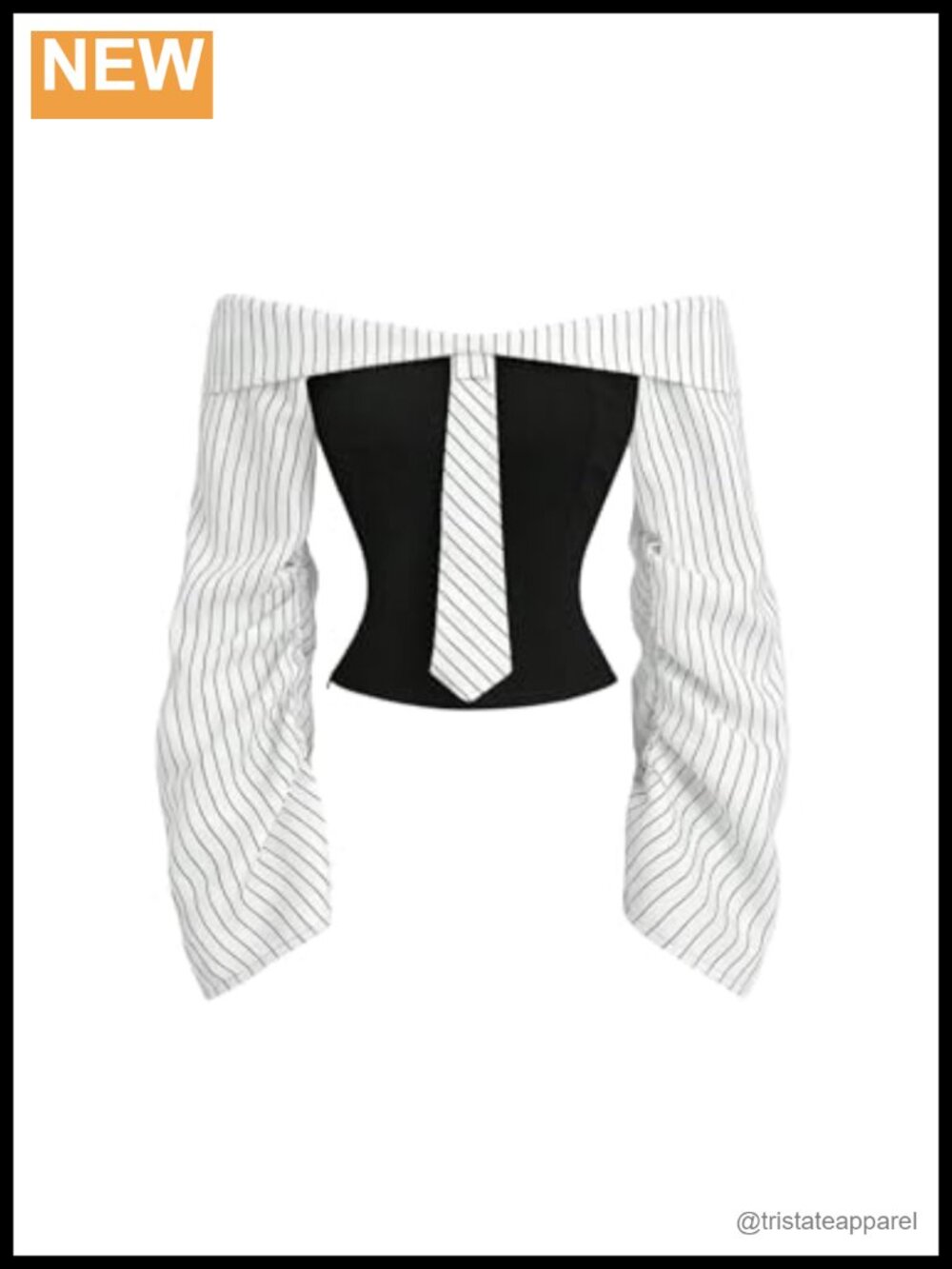 Off Shoulder Striped Long Sleeve Blouse